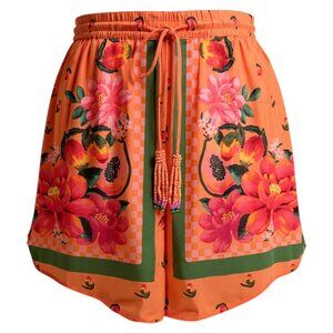 FARM Rio Scarf Shorts Fruit Garden Orange Floral XS